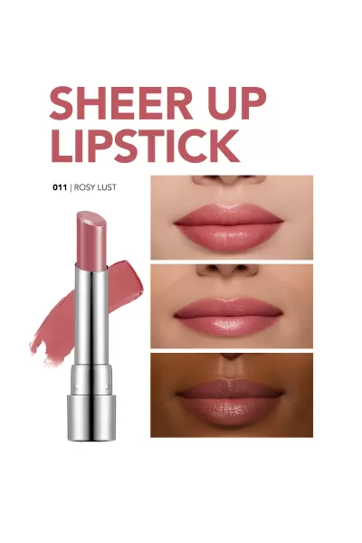  تصویر 2 : Flormar فلورمار 011 Rosy Lust رژلب جامد Sheer Up رنگ  