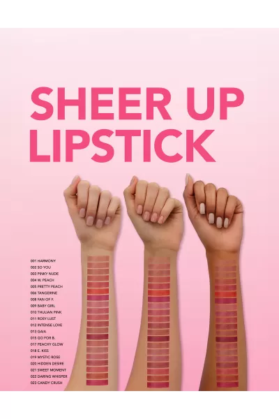  تصویر 4 : Flormar فلورمار 017 Peachy Glow رژلب جامد Sheer Up رنگ  