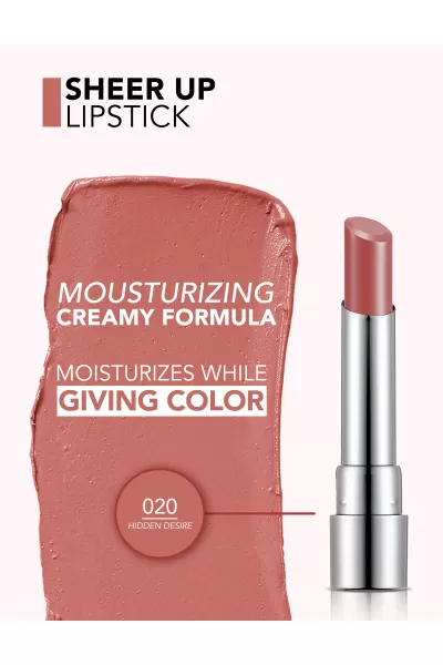  تصویر 2 : Flormar فلورمار 020 Hidden Desire رژلب جامد Sheer Up رنگ  