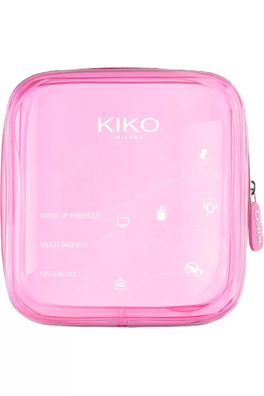 ویژگی‌های برجسته کیف لوازم آرایش کیکو KIKO با محفظه شفاف و زیپ کاربردی