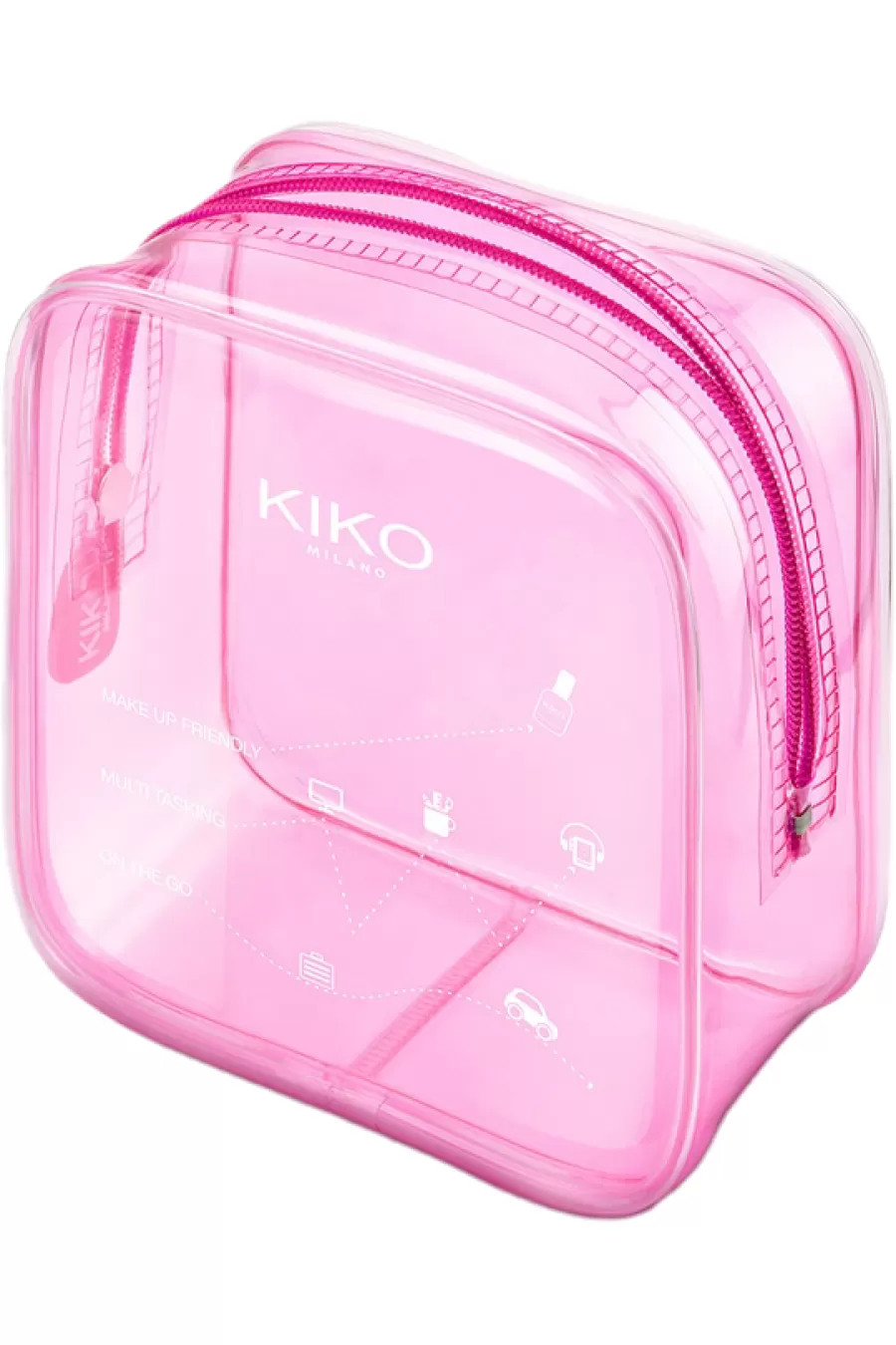 معرفی کیف لوازم آرایش کیکو KIKO با طراحی شفاف و رنگ صورتی