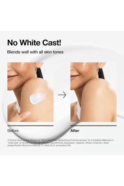  تصویر 3 : Anua آنوا Zero Cast SPF50 ضدآفتاب مرطوب‌کننده بدون رد سفید  