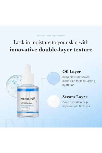  تصویر 4 : سرم هیالورونیک اسید و مولتی پپتاید مدی کیوب آبرسان و جوانساز پوست Hyaluronic Multi Peptide Serum مدی کیوب Medicube 