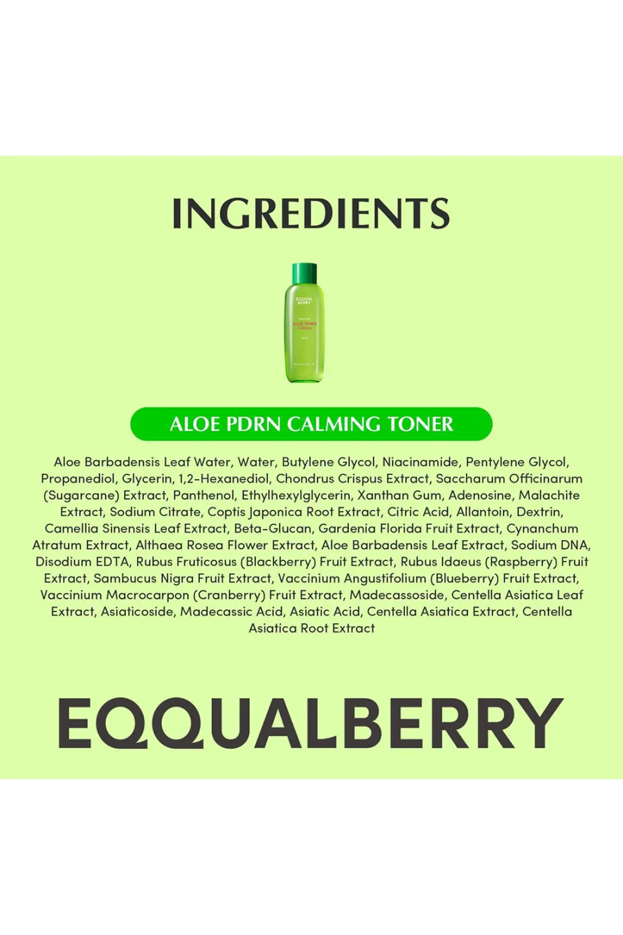 ترکیبات مؤثر تونر آلوئه ورا تسکین دهنده و ترمیم کننده پوست اکوال بری EQQUAL BERRY