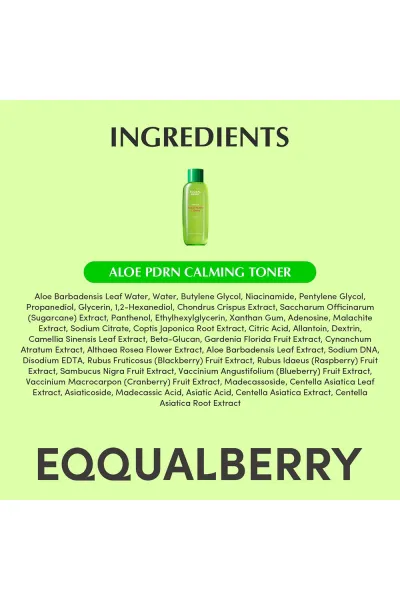  تصویر 6 : تونر آلوئه ورا تسکین دهنده و ترمیم کننده پوست اکوال بری EQQUAL BERRY 