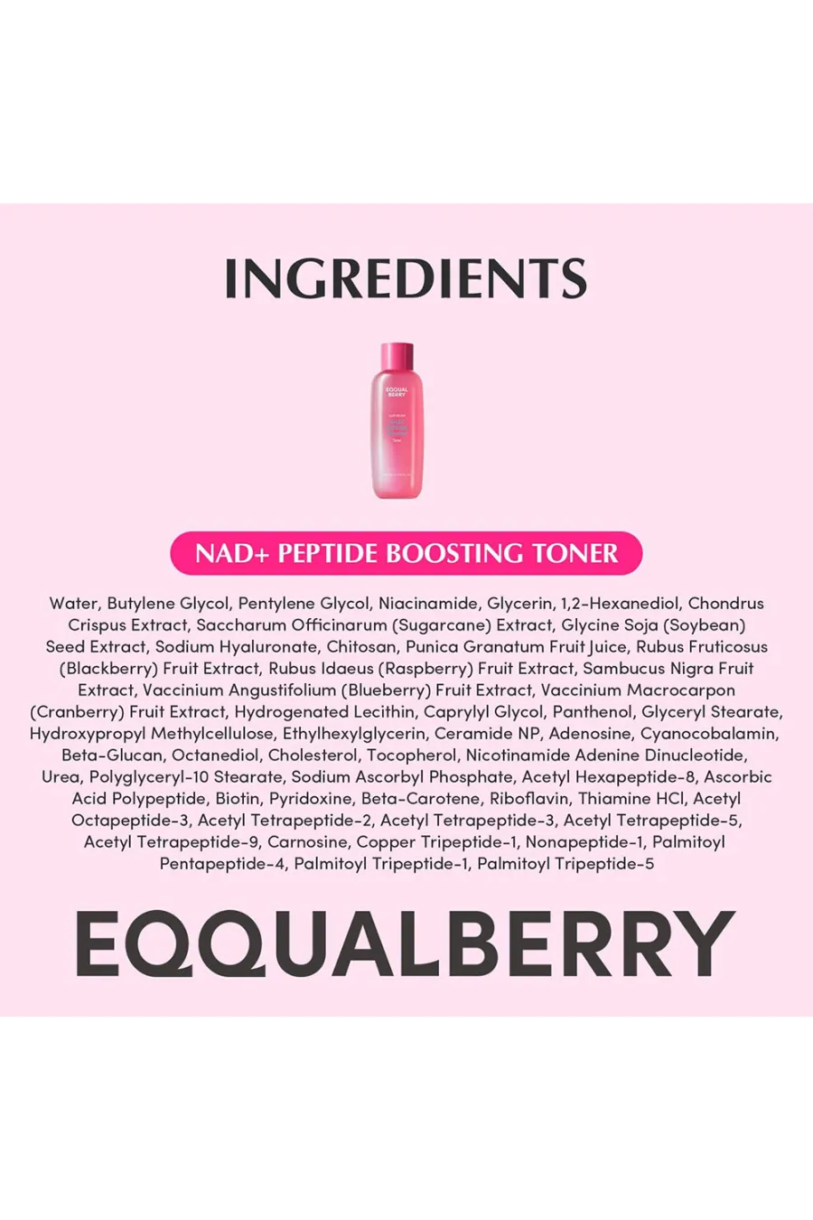 مشخصات NAD+ تونر و پپتاید ضد چروک، جوانساز و درخشان کننده پوست اکوال بری EQQUAL BERRY