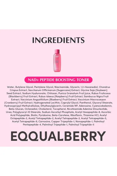  تصویر 7 : NAD+ تونر و پپتاید ضد چروک  جوانساز و درخشان کننده پوست اکوال بری EQQUAL BERRY 