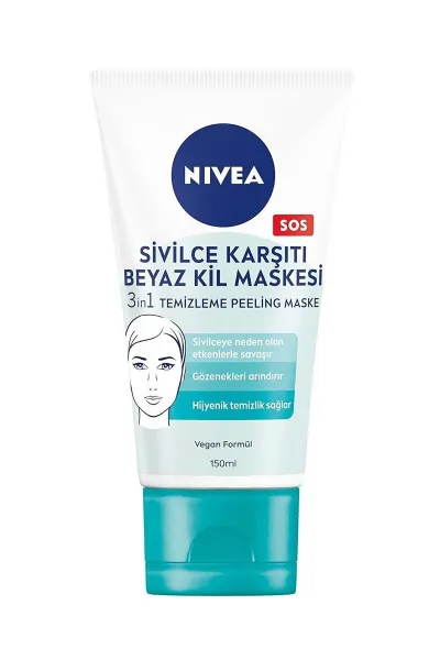  تصویر 1 : ماسک ۳ کاره سم زدا خاک رس سفید نیوآ NIVEA 
