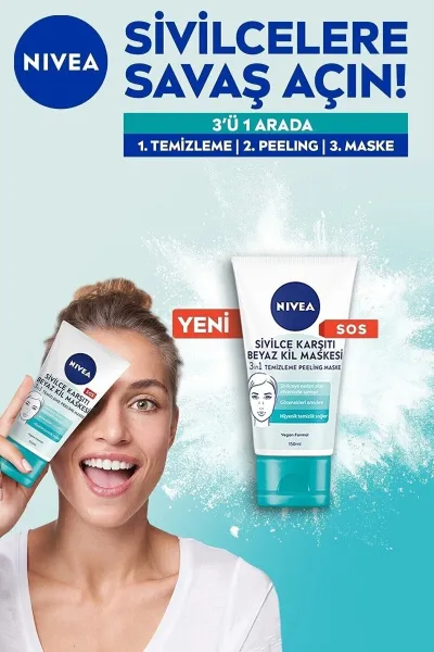  تصویر 7 : ماسک ۳ کاره سم زدا خاک رس سفید نیوآ NIVEA 