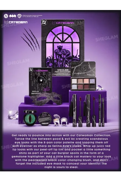  تصویر 10 : Sheglam شیگلم  CATWOMAN ست کلکسیونی لوازم آرایشی  مدل زن گربه ای  