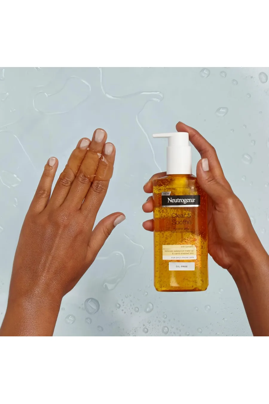 نحوه استفاده از ژل پاک کننده آرایش میسلار زردچوبه نیتروژنا Neutrogena با پمپ محصول