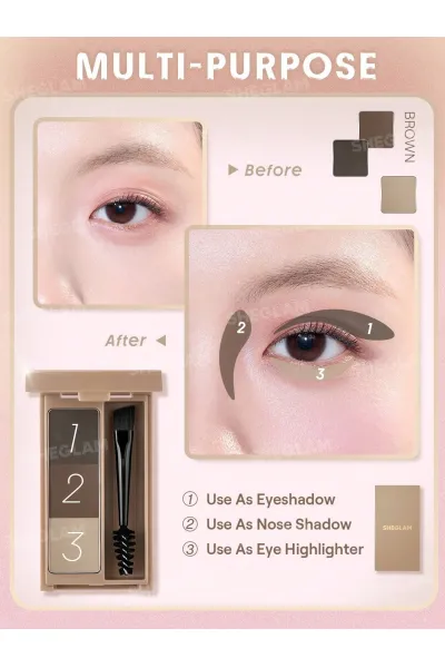  تصویر 5 : پالت ابرو سه رنگ مدل رنگ Multicolor شیگلم Sheglam 