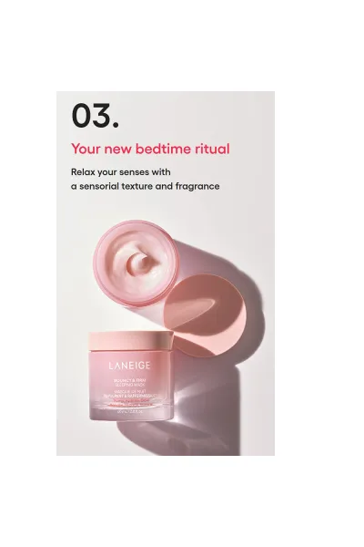  تصویر 17 : LANEIGE لانیژ  ماسک خواب ضد چروک و جوانساز کلاژن و گل صد تومانی  &  
