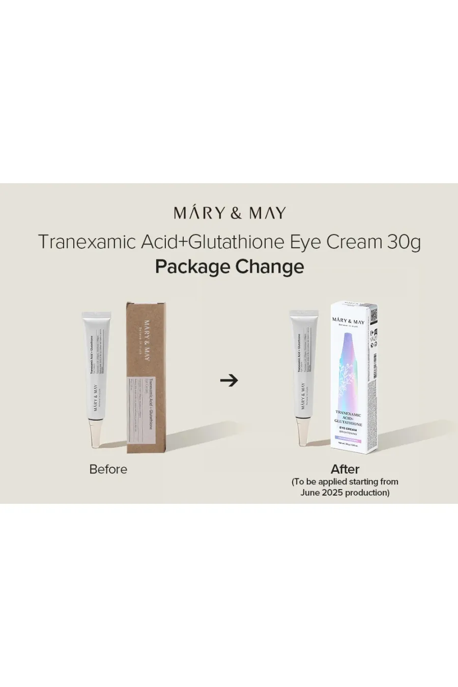 مشخصات کرم دور چشم ضد لک و روشن کننده گلوتاتیون و ترانگزامیک اسید مری اند می Mary & May