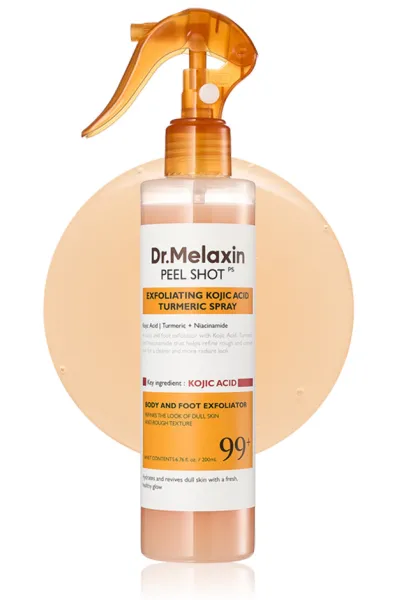 خرید و قیمت اسپری پیل شات کوجیک اسید لایه بردار و روشن کننده بدن Dr.Melaxin  دکتر ملاکسین اصل