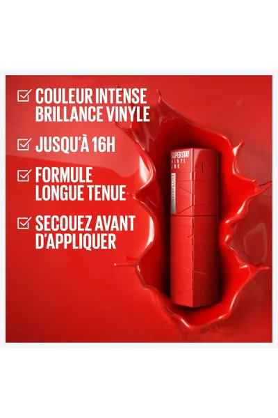  تصویر 1 : Maybelline New York میبلین نیویورک Capricious رژ لب شاین مایع 16 ساعته سوپر استی VINYL INK رنگ  