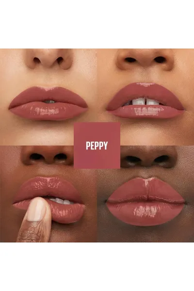  تصویر 3 : Maybelline New York میبلین نیویورک Peppy رژ لب شاین مایع 16 ساعته سوپر استی VINYL INK رنگ  