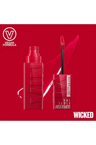  تصویر 7 : Maybelline New York میبلین نیویورک 50 WICKED رژ لب شاین مایع 16 ساعته سوپر استی  