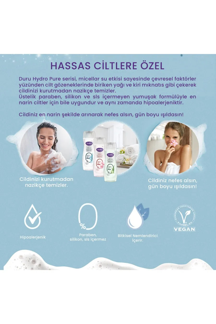 معرفی شاورژل میسلار Hydro pure دورو DURU و ویژگیهای مراقبت از پوست معرفی شاورژل میسلار Hydro pure دورو DURU و ویژگیهای مراقبت از پوست