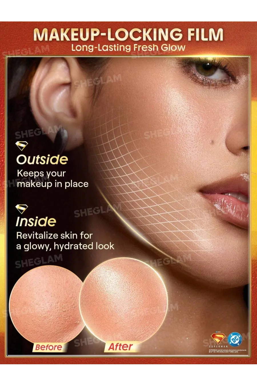 ویژگیهای پرایمر درخشان کننده و آبرسان سوپرمن شیگلم Sheglam | Sheglam The Superman | SHEGLAM Good Grip Glow Illuminating Primer ویژگیهای پرایمر درخشان کننده و آبرسان سوپرمن شیگلم Sheglam | Sheglam The Superman | SHEGLAM Good Grip Glow Illuminating Primer