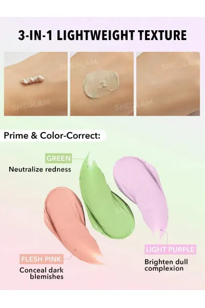  تصویر 4 : Sheglam شیگلم  پرایمر اصلاح کننده رنگ پوست Triple Threat  