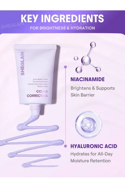  تصویر 5 : Sheglam شیگلم  پرایمر اصلاح کننده رنگ پوست بنفش Even Better Color Correcting Primer  