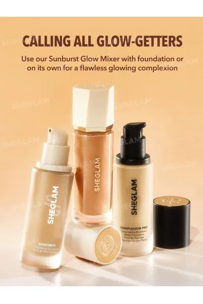  تصویر 8 : Sheglam شیگلم  میکس درخشان کننده کرم‌پودر Sunburst Glow Mixer رنگ Light Neutral  
