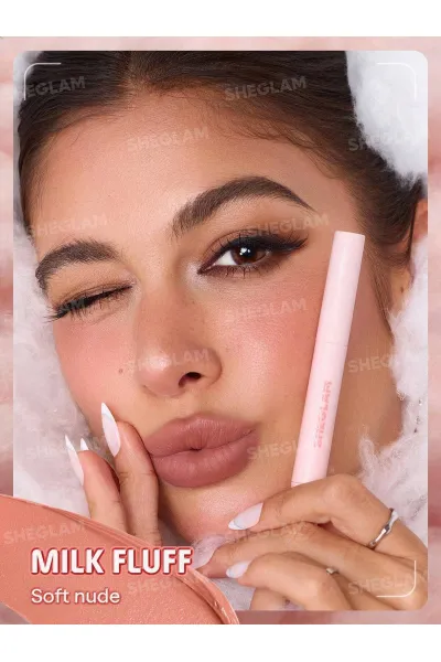  تصویر 2 : Sheglam شیگلم  پاف لیپ مات مخملی رنگ 031 Milk Fluff  