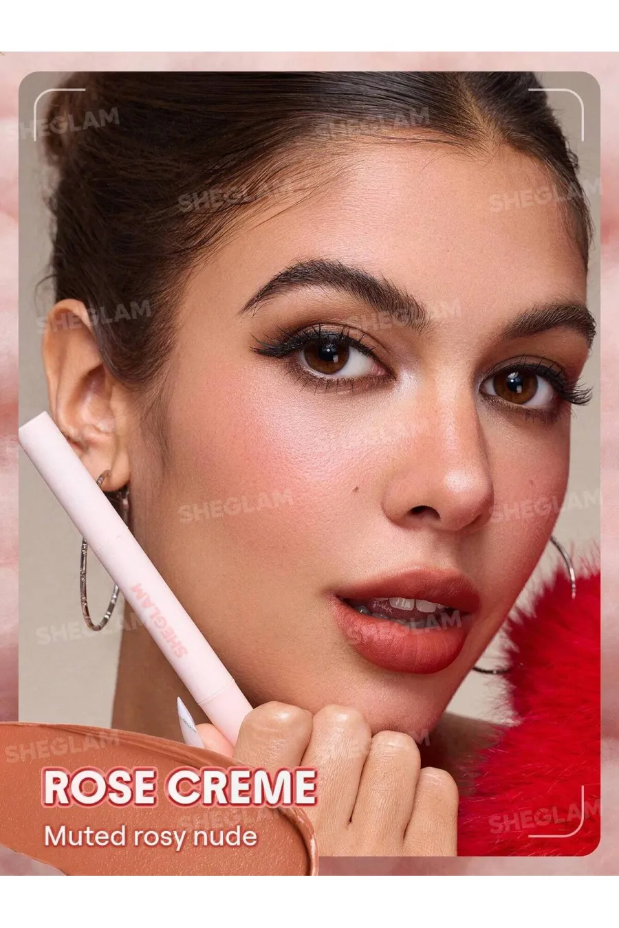 درباره پاف لیپ مات مخملی رنگ 212 Rose Creme شیگلم Sheglam با جلوه نود رز مات