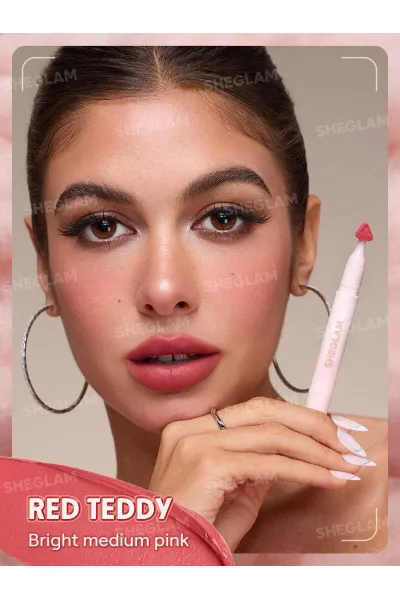  تصویر 3 : Sheglam شیگلم  پاف لیپ مات مخملی رنگ 330 Red Teddy  