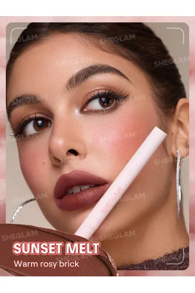  تصویر 3 : Sheglam شیگلم  پاف لیپ مات مخملی رنگ 522 Sunset Melt  