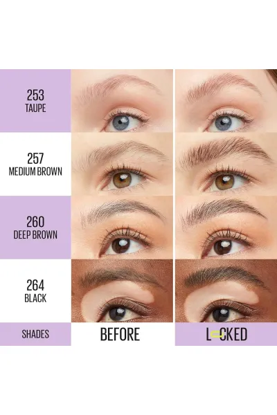  تصویر 1 : Maybelline New York میبلین نیویورک  ژل لیفت و حالت دهنده ابرو  Super Lock Brow Glue رنگ Taupe  