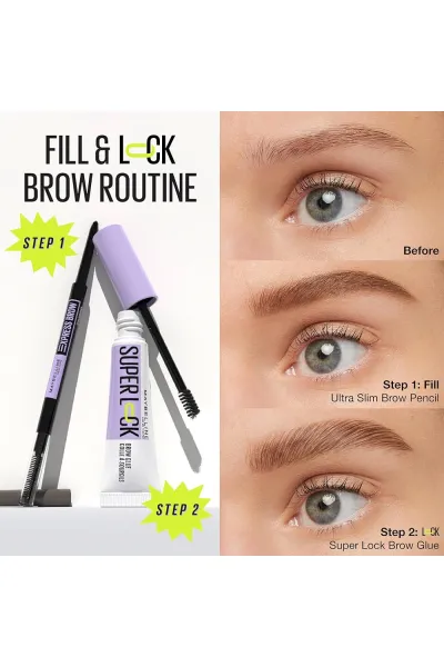  تصویر 7 : Maybelline New York میبلین نیویورک  ژل لیفت و حالت دهنده ابرو  Super Lock Brow Glue رنگ سیاه  