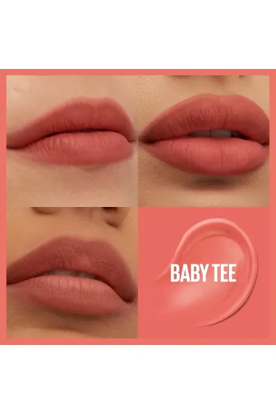  تصویر 1 : Maybelline New York میبلین نیویورک  تینت لب مات مخملی 12 ساعته مدل Teddy Lip Tint رنگ BABY TEE  