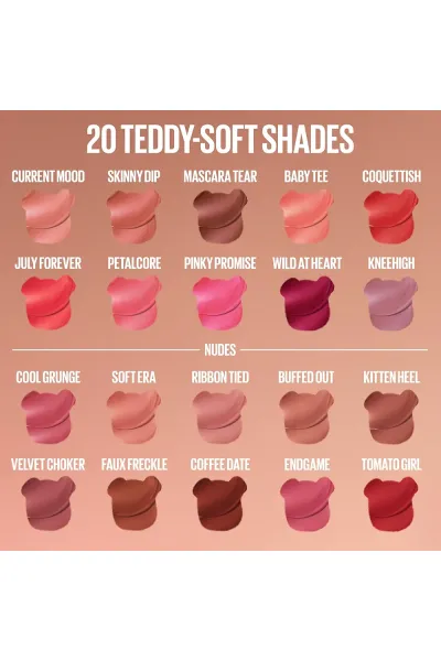  تصویر 4 : Maybelline New York میبلین نیویورک  تینت لب مات مخملی 12 ساعته مدل Teddy Lip Tint رنگ BABY TEE  