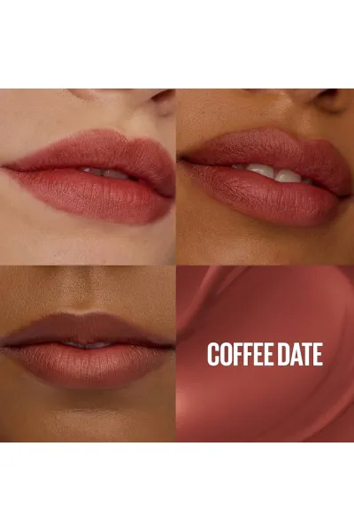  تصویر 1 : تینت لب مات مخملی 12 ساعته مدل Teddy Lip Tint رنگ COFFEE DATE میبلین نیویورک Maybelline New York 