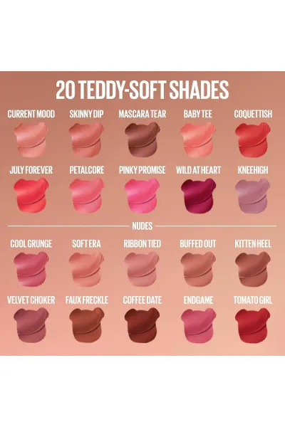  تصویر 4 : Maybelline New York میبلین نیویورک  تینت لب مات مخملی 12 ساعته مدل Teddy Lip Tint رنگ COQUETTISH  
