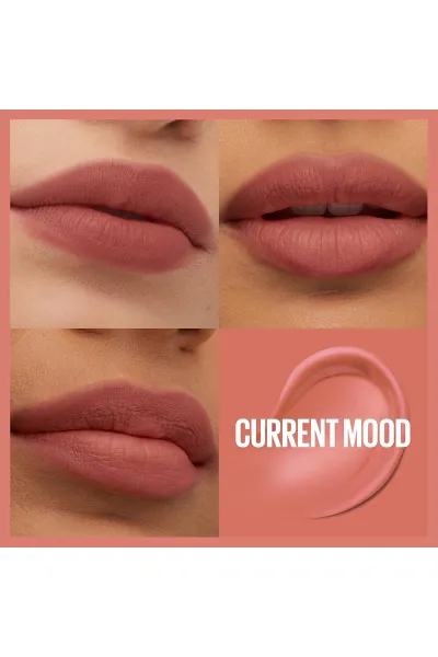  تصویر 1 : Maybelline New York میبلین نیویورک  تینت لب مات مخملی 12 ساعته مدل Teddy Lip Tint رنگ CURRENT MOOD  