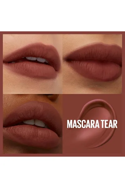  تصویر 1 : Maybelline New York میبلین نیویورک  تینت لب مات مخملی 12 ساعته مدل Teddy Lip Tint رنگ MASCARA TEAR  