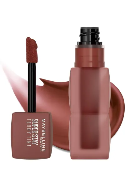  تصویر 7 : Maybelline New York میبلین نیویورک  تینت لب مات مخملی 12 ساعته مدل Teddy Lip Tint رنگ MASCARA TEAR  