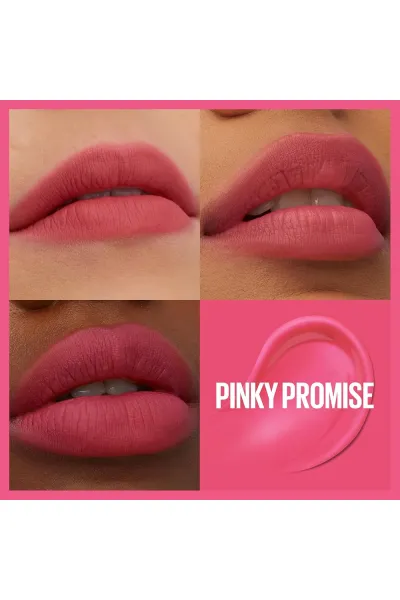  تصویر 1 : Maybelline New York میبلین نیویورک  تینت لب مات مخملی 12 ساعته مدل Teddy Lip Tint رنگ PINKY PROMISE  