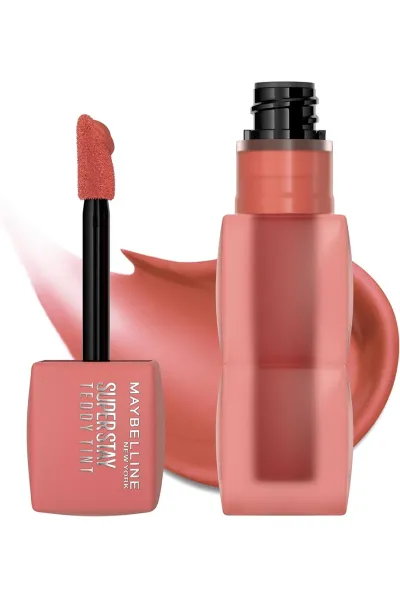  تصویر 7 : Maybelline New York میبلین نیویورک  تینت لب مات مخملی 12 ساعته مدل Teddy Lip Tint رنگ SKINNY DIP  