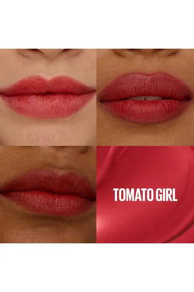  تصویر 1 : Maybelline New York میبلین نیویورک  تینت لب مات مخملی 12 ساعته مدل Teddy Lip Tint رنگ TOMATO GIRL  