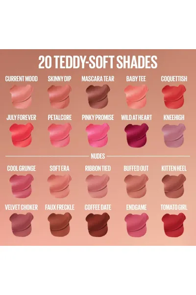  تصویر 4 : Maybelline New York میبلین نیویورک  تینت لب مات مخملی 12 ساعته مدل Teddy Lip Tint رنگ VELVET CHOKER  