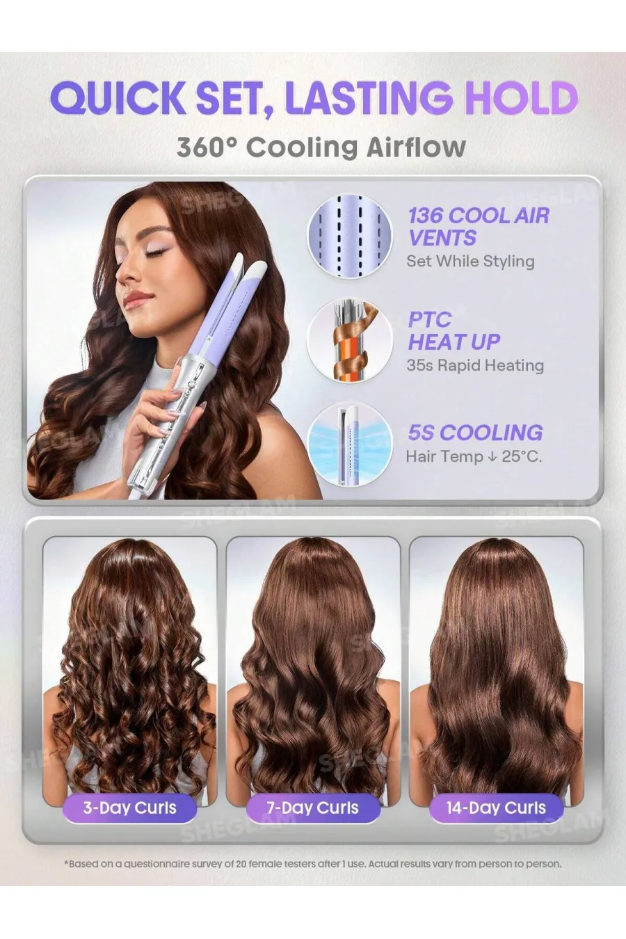 مزایای استفاده از فر مو سایز ۳۲ اتوماتیک شیگلم با جریان هوای خنک مدل Airflow Styler Pro شیگلم Sheglam مزایای استفاده از فر مو سایز ۳۲ اتوماتیک شیگلم با جریان هوای خنک مدل Airflow Styler Pro شیگلم Sheglam