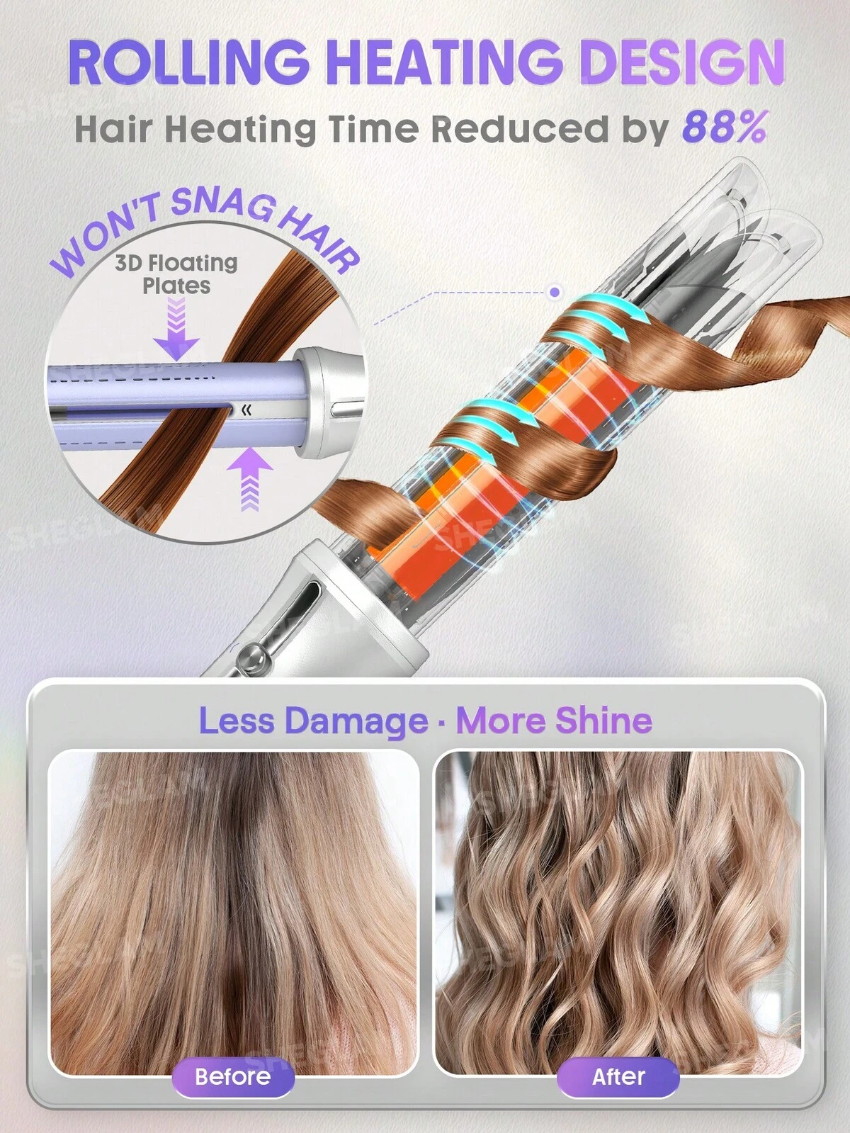 فناوریهای بهکاررفته در فر مو سایز ۳۲ اتوماتیک شیگلم با جریان هوای خنک مدل Airflow Styler Pro شیگلم Sheglam فناوریهای بهکاررفته در فر مو سایز ۳۲ اتوماتیک شیگلم با جریان هوای خنک مدل Airflow Styler Pro شیگلم Sheglam