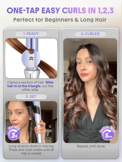  تصویر 4 : فر مو سایز ۳۲ اتوماتیک شیگلم با جریان هوای خنک مدل Airflow Styler Pro شیگلم Sheglam 
