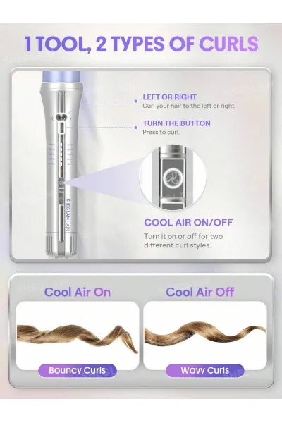  تصویر 8 : فر مو سایز ۳۲ اتوماتیک شیگلم با جریان هوای خنک مدل Airflow Styler Pro شیگلم Sheglam 