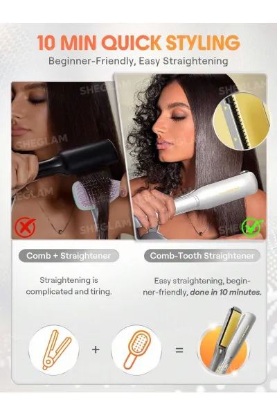  تصویر 2 : اتو مو یون‌ساز صفحه عریض Sleek Chic شیگلم Sheglam 
