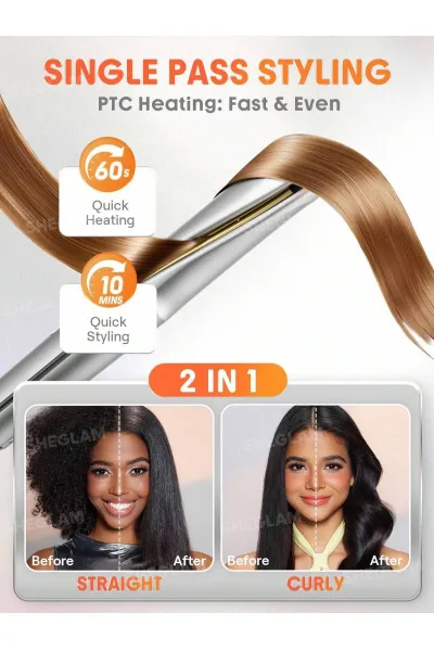  تصویر 1 : اتو مو فر کننده و صاف کننده Twist Kiss Flat Iron شیگلم Sheglam 